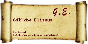 Görbe Elizeus névjegykártya